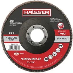 Круг лепестковый плоский Haisser 125х22.2 мм P40 Т27 (88863) 