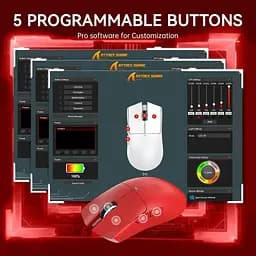Комп'ютерна  миша Attack SHARK X11 бездротова, ігрова, PAW3311, 22000 DPI 2,4G+Bluetooth Red - мініатюра 5