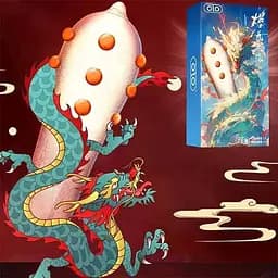 Презервативи шиповані та ультратонкі OLO Nine Dragon 2 шт латексні прозорі - мініатюра 3