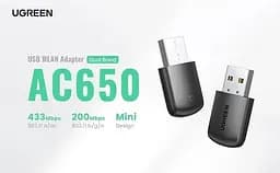 WI-FI-адаптер Ugreen CM448 AC650 11ac Dual-Band Wireless USB UGR-20204 - мініатюра 3