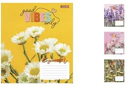 Зошити учнівські 36 аркушів лінія. 1В Vibes, зошит дя записів 15 шт. в упаковці