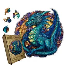 Пазл деревянный Таинственный Дракон, А5, Картонная коробка 35 элементов