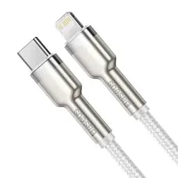 Дата кабель Baseus Cafule Metal Type-C to Lightning PD20W (1m) (CATLJK-A) Білий - мініатюра 2