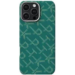 Карбоновий чохол Pitaka Tactile Woven Case PTK Classic Monogram Gold Green для iPhone 16 Pro Max (KI1601PTKP)