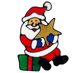 Силиконовая наклейка на стекло Bambi Санта-Клаус со звездой 20х15 см 13-63-29