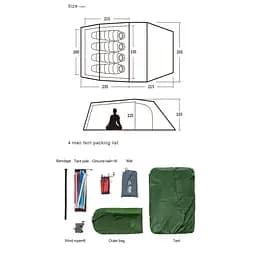 Намет тримісний Naturehike Opalus UL NH17L001-L Світло-зелений - мініатюра 5