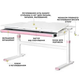 Дитячий стіл Evo-kids TH-360 Lite Pink (TH-360 WG/PN Lite)  - мініатюра 3