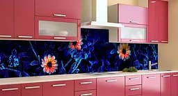 Кухонний фартух Морозні Квіти для декору 60х300 см Абстракція Синій Happy Pocket Z183969 - мініатюра 3