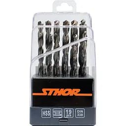 Набір свердел по металу Sthor HSS 1-10 мм 19 шт. (21999)