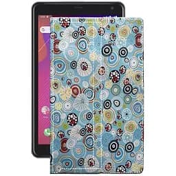 Чехол StatusCASE из экокожи для планшета Prestigio Q Pro Круги-цветные