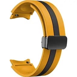 Браслет Cls-way-black для Samsung Galaxy Watch 4 - жовто-гірчично-чорний ширина кріплення 20мм силікон Watchbands (W48-2WB68302189)