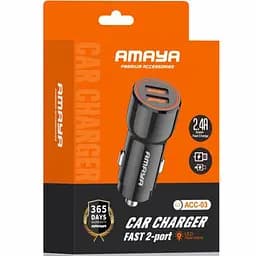АЗП Amaya ACC-03 2.4A (2USB-A) Black - мініатюра 2