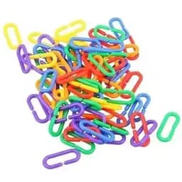 Игрушка для попугаев Цепочка пластик цветная 1.5х3.5 см 100 шт. (36603)