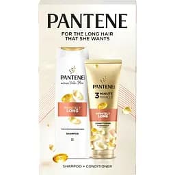 Подарочный набор по уходу за волосами Pantene Pro-V Бесконечно длинные: шампунь 400 мл + бальзам-ополаскиватель 3 Minute Miracle 220 мл