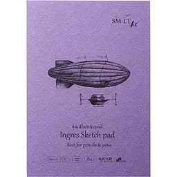 Блокнот-склейка для ескізів SM-LT Art Authentic (Ingres) А4 130г/м2 30л білий папір з додаванням бавовни