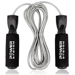 Скакалка скоростная с подшипниками Power System PS-4004 Speed ​​Jump Rope 2,8 м (PS-4004_Black-Steel)