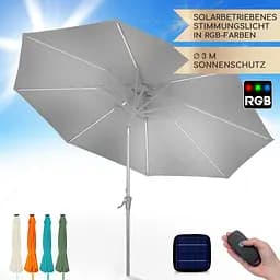 Садова парасоля Blumfeldt Calais з LED-підсвіткою і сонячною панеллю (10040120)