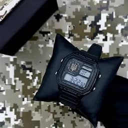 Наручний годинник чоловічий 010BKUAGD Тризуб золото Чорні + Коробка. Patriot acs0031024 - мініатюра 2