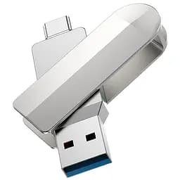 Флеш-накопичувач Hoco UD10 Metal Flash 2in1 USB 3.0/Type-C - 64GB Gray - мініатюра 2