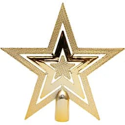 Уцінка. Верхівка на ялинку Linhai h=20 см золотистий глянець пластик (891671)