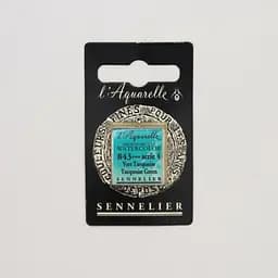 Акварельна фарба Sennelier, полукювета, S4, Бірюзово-зелений (Turquoise Green)