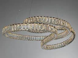 Стильна підвісна LED-люстра з кришталем Diasha D8816/800CH, 93W, пульт, 60×85 см - мініатюра 4