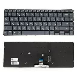 Клавіатура для ноутбука ASUS (UX435 series) rus, dark silver, без фрейма, підсвічування клавіш