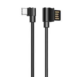 USB Cable Hoco U37 Long Roam Type-C (L Shape) Black 1.2m