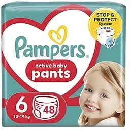 Підгузки-трусики Pampers Active Baby Pants Розмір 6 (13-19 кг) 50 шт. 