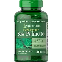 Со пальметто Puritan's Pride Saw Palmetto 450 мг 200 капсул