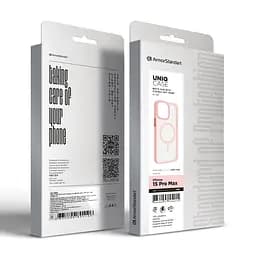 Чехол для Apple iPhone 15 Pro Max, Uniq MagCase, розовый, противоударный, панель-накладка с MagSafe, ударопрочный TPU+PC, с магнитом MagSafe, поддержка полноценной беспроводной зарядки, ArmorStandart (ARM75288) - мініатюра 6