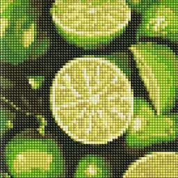 Алмазная мозаика Ideyka без подрамника Сочный лайм AMC7708 20х20 см