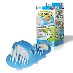 Масажний тапочок для душу з пемзою Easy Feet для миття та чищення ніг у ванну та душ - мініатюра 1