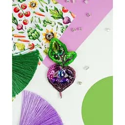 Набір для вишивання бісером прикраси "Бурячок" Abris Art AD-231 на натуральному полотні