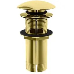 Донний клапан для раковини Kohlman click-clack Brushed Gold з переливом EGDB, Золотий