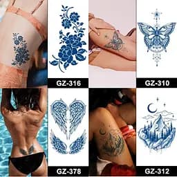 Набор из 4 длинных тату «Красота природы» SPX-set-middle-02, 18 х 11 см