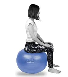 М'яч для фітнесу (фітбол) PowerPlay 4001 Ø65 cm Gymball Синій + помпа (PP_4001_65_Blue) - мініатюра 5