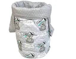 Корзина для игрушек Moontime "Тедди серые"