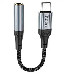 Перехідник для телефона Hoco LS36 type c на 3.5 мм 0.12m компактний адаптер usb c на jack 3.5 аудіоконвертер Сірий