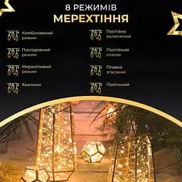 Гірлянда Роса нитка 500 LED довжина 50 м з пультом від мережі зелена, жовтий GarlandoPro 500L50MGY - мініатюра 14