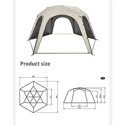 Тент для кемпінгу Naturehike CNK230WS014 4.6 м x 4,0 м бежевий - мініатюра 12
