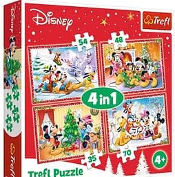 Набор Пазлы - (4в1) - "Время рождества" / Дисней: Микки