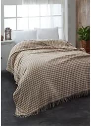 Плед-покрывало Cotton TURComFor хлопок бежево-белый двуспальный 180х230 см TC303376066