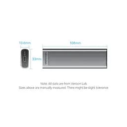 Кишеня зовнішня Vention SSD M.2 (NVME) M-key USB Type-C 3.2 10Gbps Heat Sink Aluminum (KPKH0) - мініатюра 11