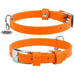 Нашийник для собак Waudog Glamour шкіряний з QR паспортом, без прикрас, XS, Ш 15 мм, Дов 27-36 см (4820152560780)