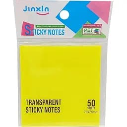 Стикеры для заметок Bambi Р71-1 прозрачные 50 листов 76x76 мм желтые