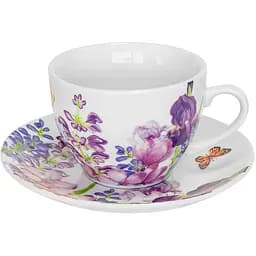 Чайна пара Keramia Пурпурові квіти 200 мл з блюдцем (K24-198-003/1)