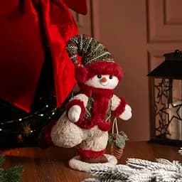 Новогодняя фигурка Снеговик с шишкой 26×21×38 (см) новогодний декор Yiwu CR-4-15