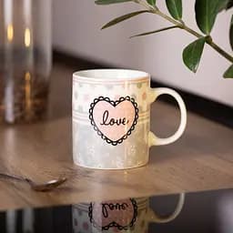 Чашка порцелянова Love 400 мл, сірий Liling Rongxiang Ceramic RX-N240143GKV - мініатюра 4