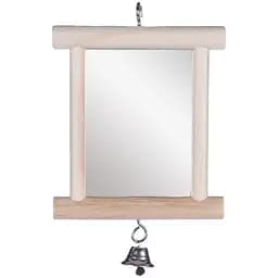 Flamingo Wooden Mirror фламінго іграшка для птахів аксесуар в клітку дзеркало в дерев'яній рамі